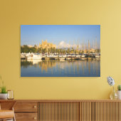 Cathedral and marina, Palma, Mallorca，スペイン キャンバスプリント (インサイチュ (リビング))