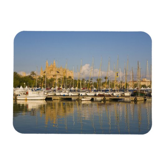 Cathedral and marina, Palma, Mallorca，スペイン マグネット (横)