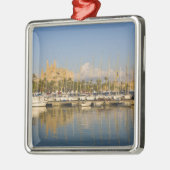 Cathedral and marina, Palma, Mallorca，スペイン メタルオーナメント (左)