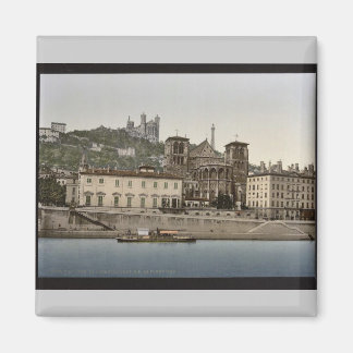 Cathedral and Notre Dame de Fourviere, Lyons,フラン マグネット