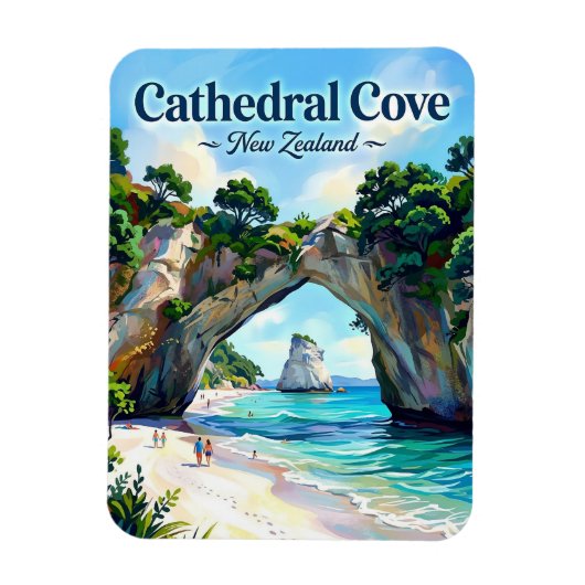Cathedral Cove New Zealand マグネット (縦)