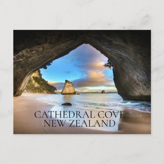 「Cathedral Cove, New Zealand」旅行はがき ポストカード (正面)