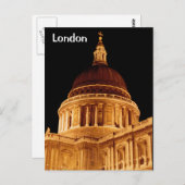 Cathedral Glows at Night St Paulsロンドン葉書 ポストカード (正面/裏面)