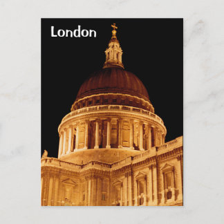 Cathedral Glows at Night St Paulsロンドン葉書 ポストカード