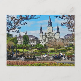 Cathedral, Jackson Square, New Orleansポスター ポストカード