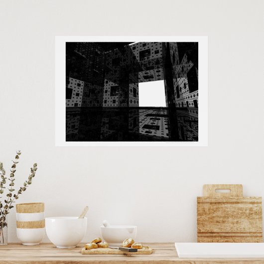 Cathedral of Dreams II （白黒） ポスター (キッチン)
