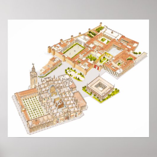Cathedral Reales Alcazares Archivo de Indias. ポスター (正面)