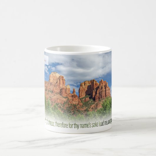 Cathedral Rock Psalm 31:3 KJV コーヒーマグカップ (中央)