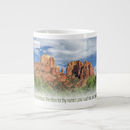 Cathedral Rock Psalm 31:3 KJV ジャンボコーヒーマグカップ (正面)