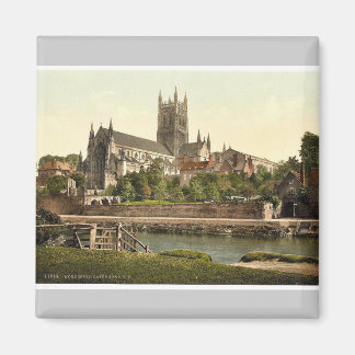 Cathedral, S. W., Worcester, Englandレアフォトチャール マグネット