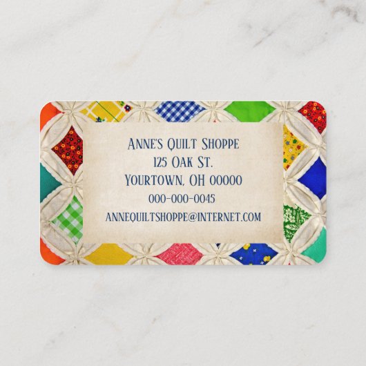 Cathedral Window Quilt Design With Needle 名刺 (裏面)