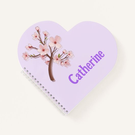 Catherine Sakura Blossom Branch Heart ノートブック (正面)