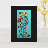 CatherineHayesArtの「Tree in Blue Two」ノートカード カード (黄色い花)