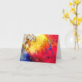 CatherineHayesArt著"踊る"挨拶状 カード (黄色い花)