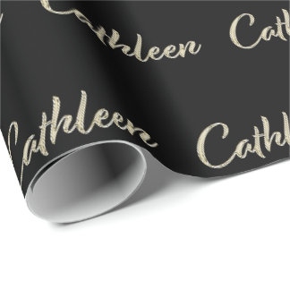 Cathleen white gold Handwriting Geschenkpapier ラッピングペーパー