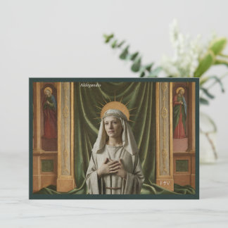 Catholic Art Holy Card | Saint Aldegundis 招待状