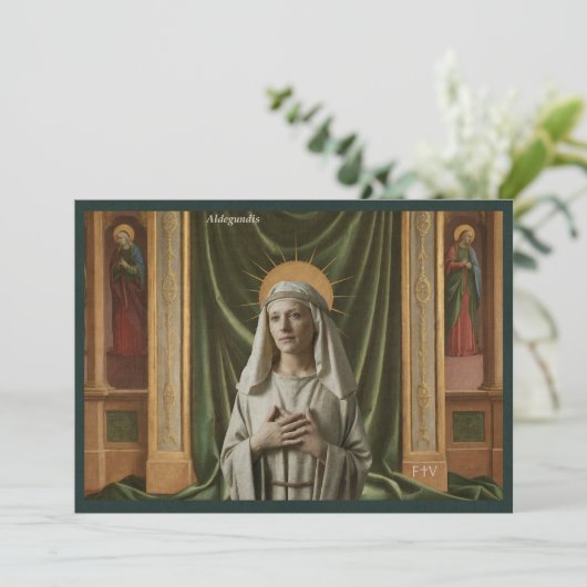 Catholic Art Holy Card | Saint Aldegundis 招待状 (スタンド正面)