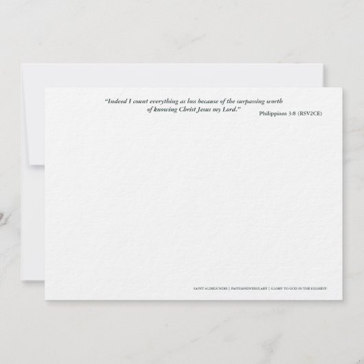 Catholic Art Holy Card | Saint Aldegundis 招待状 (裏面)