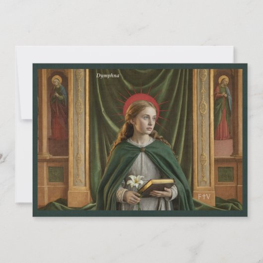 Catholic Art Holy Card | Saint Dymphna 招待状 (正面)