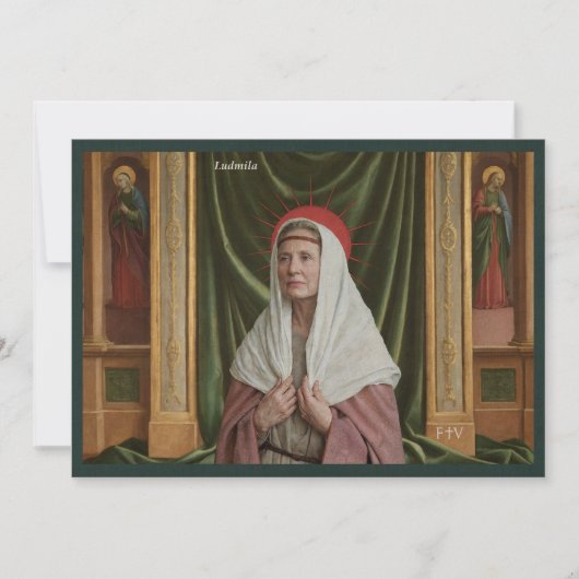 Catholic Art Holy Card | Saint Ludmila 招待状 (正面)