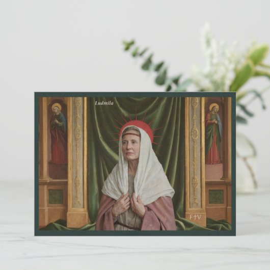 Catholic Art Holy Card | Saint Ludmila 招待状 (スタンド正面)