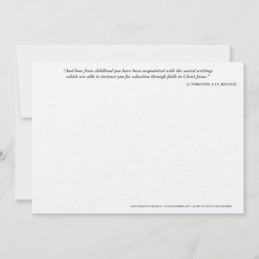 Catholic Art Holy Card | Saint Rabanus Maurus 招待状 (裏面)