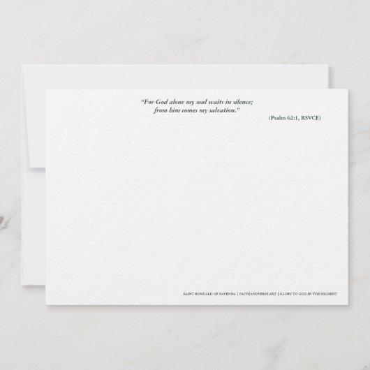 Catholic Art Holy Card | Saint Romuald 招待状 (裏面)