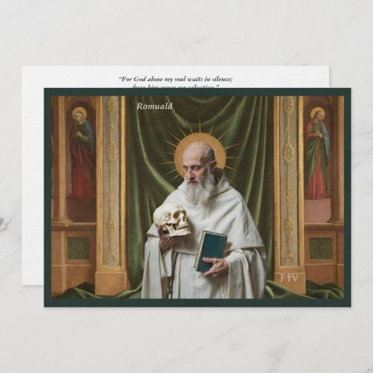 Catholic Art Holy Card | Saint Romuald 招待状 (正面/裏面)