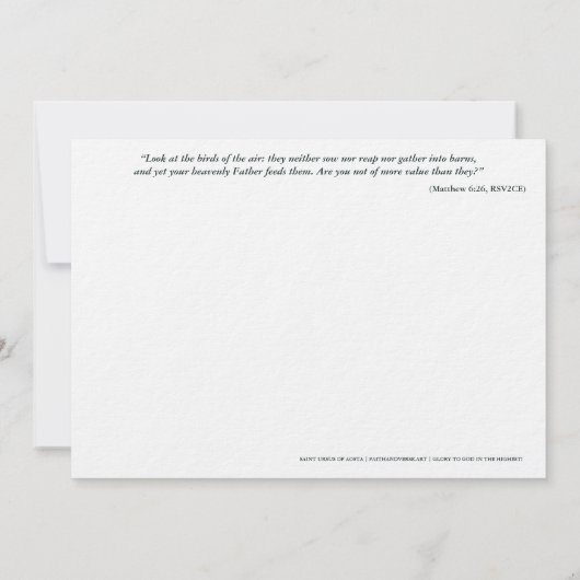 Catholic Art Holy Card | Saint Ursus of Aosta 招待状 (裏面)