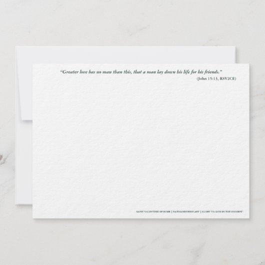 Catholic Art Holy Card | Saint Valentine of Rome 招待状 (裏面)