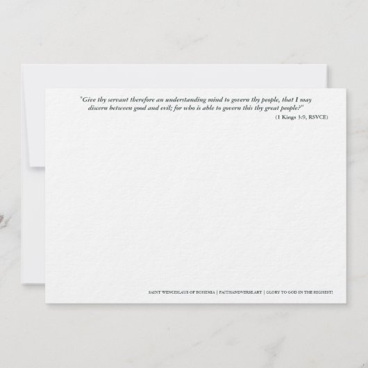 Catholic Art Holy Card | Saint Wenceslaus 招待状 (裏面)
