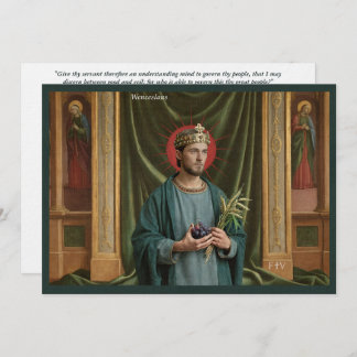 Catholic Art Holy Card | Saint Wenceslaus 招待状