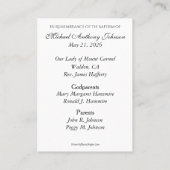 Catholic Baby Boy Baptismal Remembrance Holy Card 名刺 (裏面)