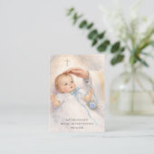 Catholic Baby Boy Baptismal Remembrance Holy Card 名刺 (スタンド正面)