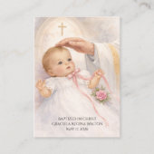 Catholic Baby Girl Baptismal Remembrance Holy Card 名刺 (正面)