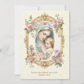 Catholic Baptism Christening Blessed Mother Jesus 招待状 (裏面)