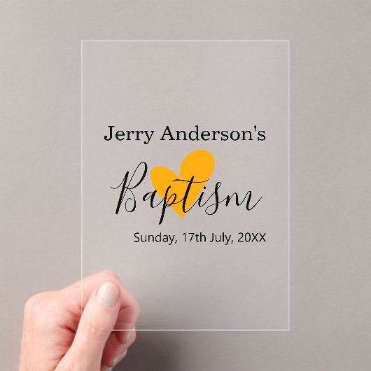 Catholic baptism kids modern simple QR minimal アクリル招待状 (インサイチュ (ポータブル))