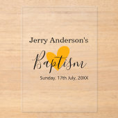 Catholic baptism kids modern simple QR minimal アクリル招待状 (正面)