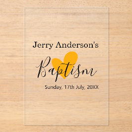 Catholic baptism kids modern simple QR minimal アクリル招待状