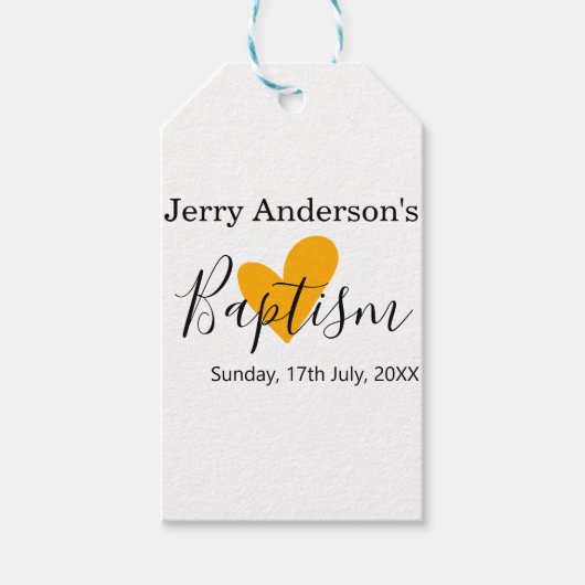 Catholic baptism kids modern simple QR minimal ギフトタグ (正面)