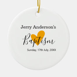 Catholic baptism kids modern simple QR minimal セラミックオーナメント