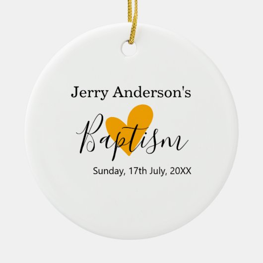 Catholic baptism kids modern simple QR minimal セラミックオーナメント (正面)