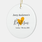 Catholic baptism kids modern simple QR minimal セラミックオーナメント (左)