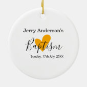 Catholic baptism kids modern simple QR minimal セラミックオーナメント (裏面)