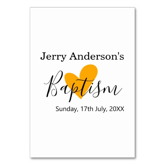 Catholic baptism kids modern simple QR minimal テーブルナンバー (正面)