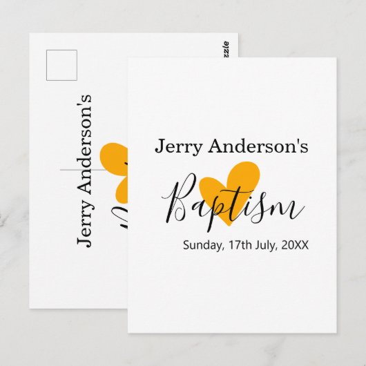 Catholic baptism kids modern simple QR minimal ポストカード (正面/裏面)