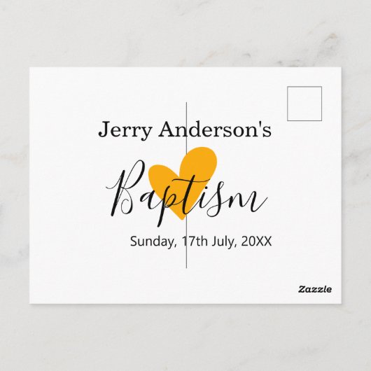 Catholic baptism kids modern simple QR minimal ポストカード (裏面)