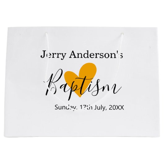 Catholic baptism kids modern simple QR minimal ラージペーパーバッグ (正面)