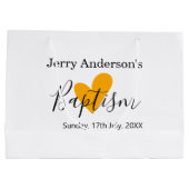 Catholic baptism kids modern simple QR minimal ラージペーパーバッグ (裏面)