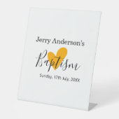 Catholic baptism kids modern simple QR minimal 台座サイン (正面)